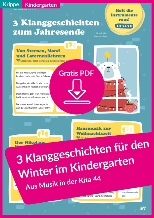 Kostenloses PDF: 3 Klanggeschichten für den Winter im Kindergarten (Download)